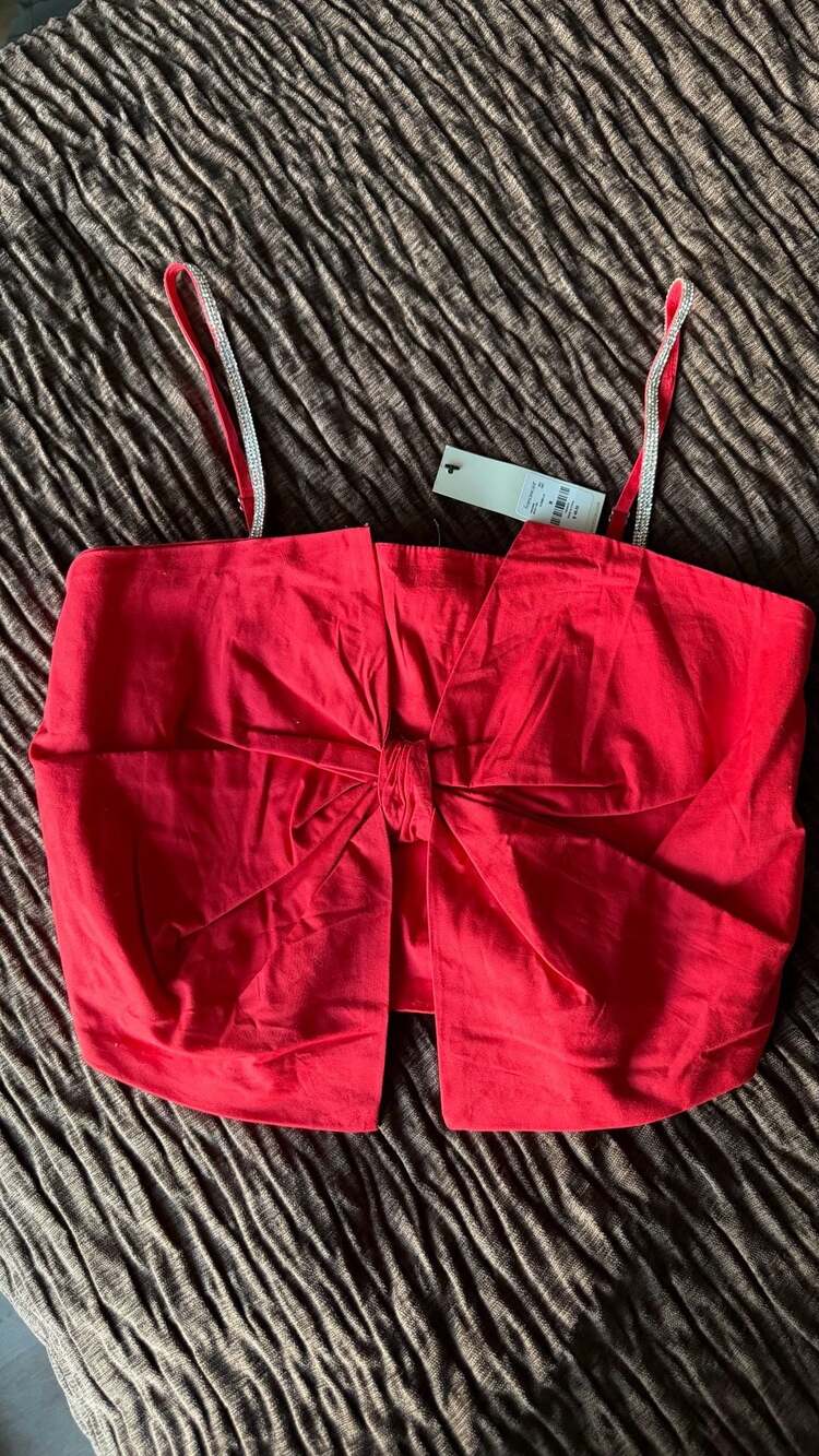 Tina Oversized Bow Crop Top